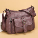 Retro Large Capacity Soft Authentic Leather Tactile Feel Shoulder Messenger Bag